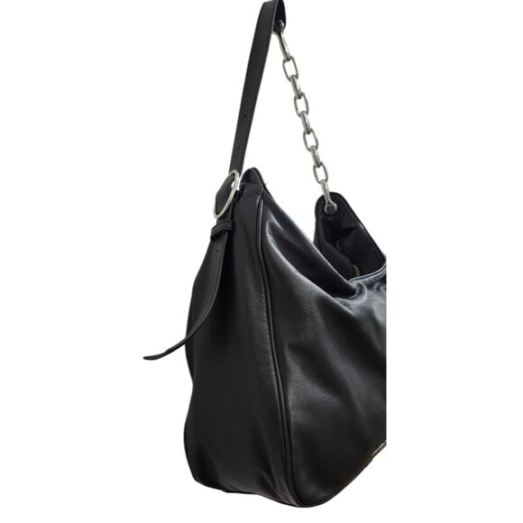 MARC JACOBS THE TEMPO LEATHER HOBO SHOULDER BAG BLACK - Picture 8 of 16